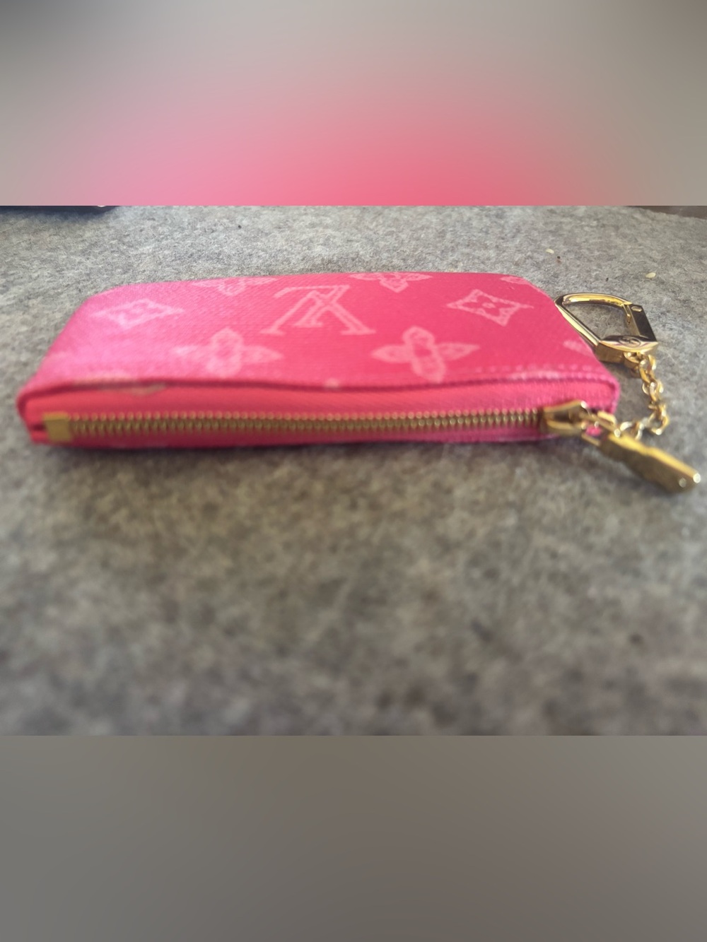 Louis Vuitton Pink Monogram Key Pouch with Gold Hardware, BRAND NEW - Picture 2 of 5